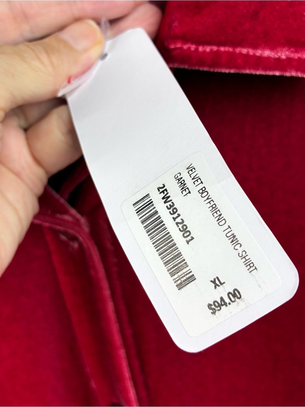 Soft Surroundings NWT Red Velvet Boyfriend Tunic Top - So Pretty! - Picture 6 of 7